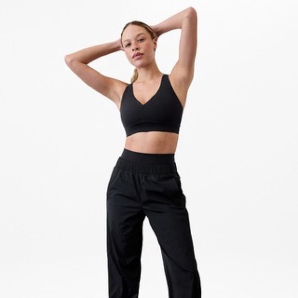NWT Athleta Black Solace Sports Bra & Transcend High Rise 7/8 Legging Set - Picture 3 of 11